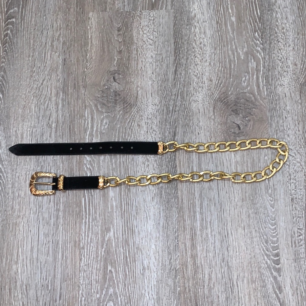 Gold Chain & Black Velvet BELT